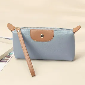 Handheld Leather Clutch Lightweight Large Space Wrist Zipper Wallet