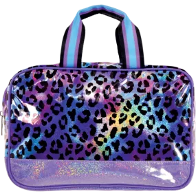 Iridescent Leopard Large Cosmetic Bag