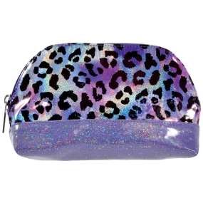Iridescent Leopard Oval Cosmetic Bag