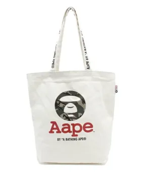 Japanese magazine gift Aape white Canvas tote bag