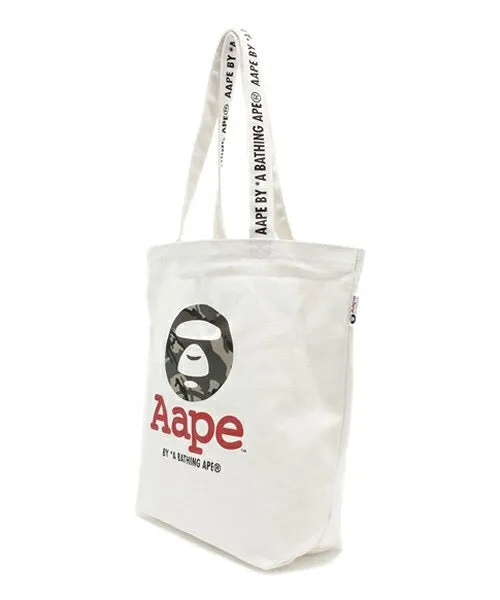 Japanese magazine gift Aape white Canvas tote bag