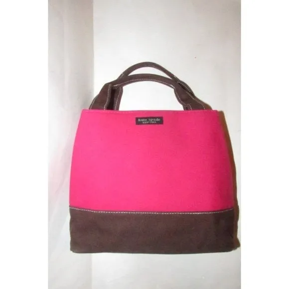 Kate Spade NY Color Block Hot Pink and Brown Bag