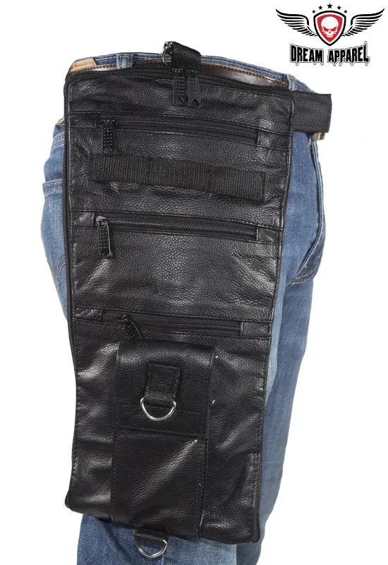 Leather Thigh Fanny Pack With Gun Pocket
