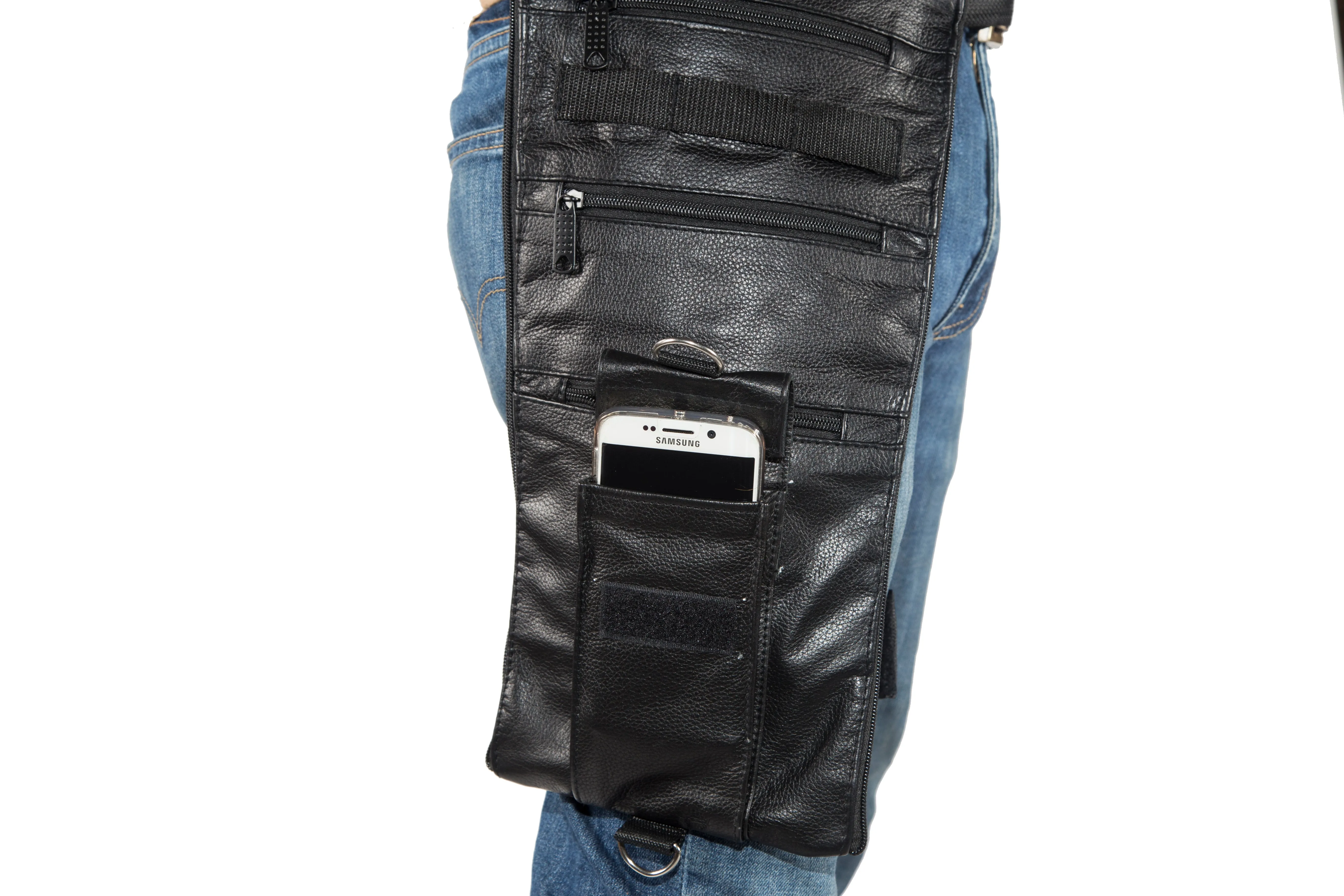 Leather Thigh Fanny Pack With Gun Pocket
