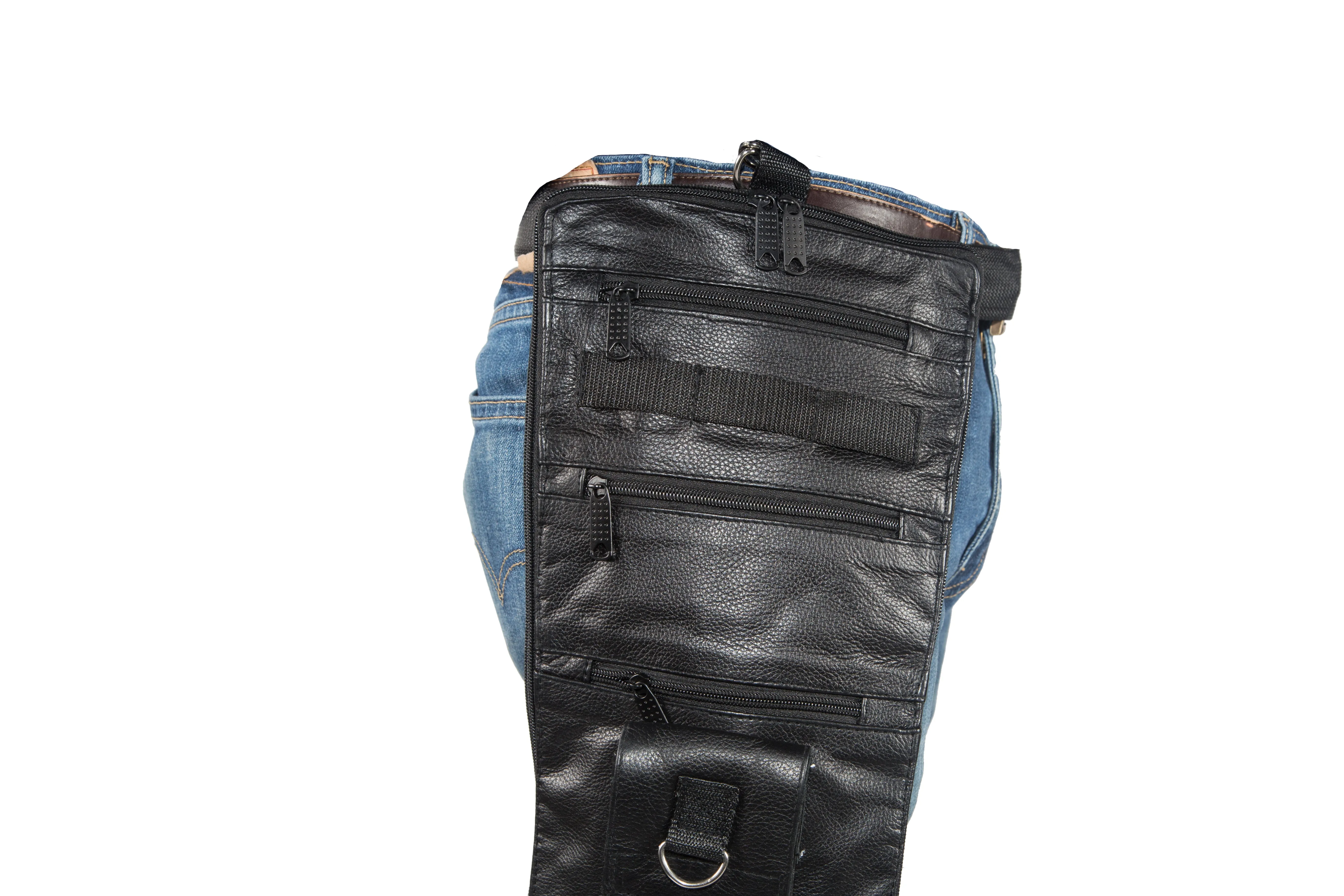 Leather Thigh Fanny Pack With Gun Pocket