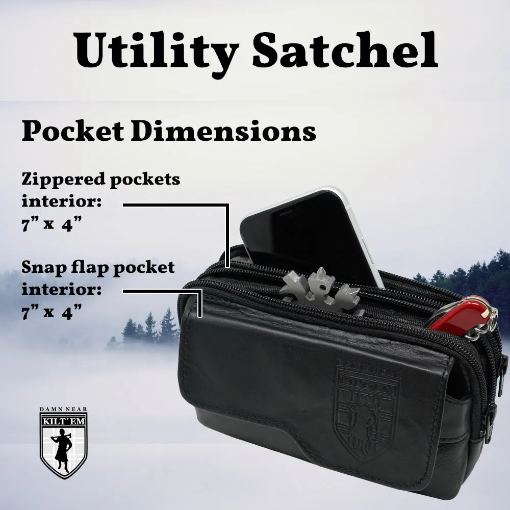 Leather Utility Satchel - Black