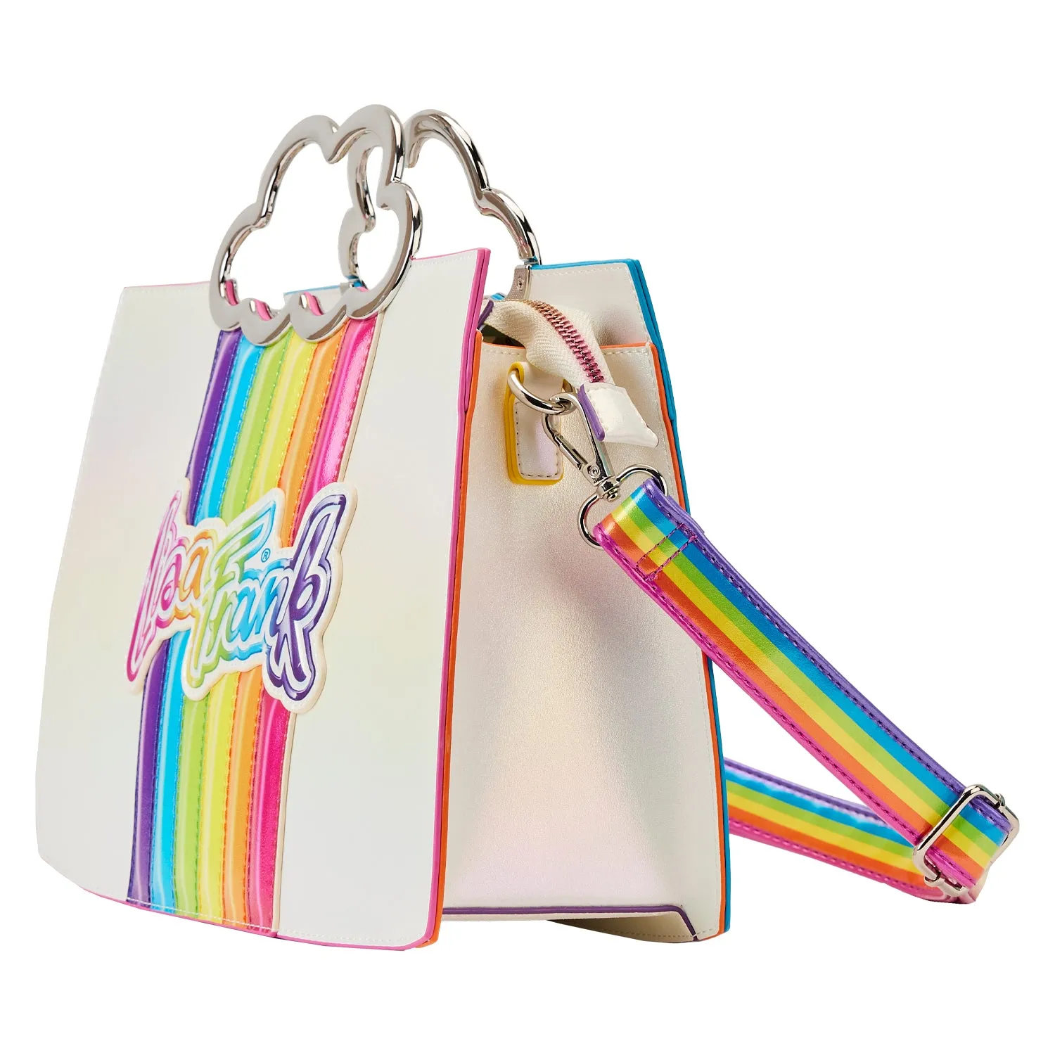 LF Lisa Frank Rainbow Cloud Handle Chain Strap Crossbody Bag
