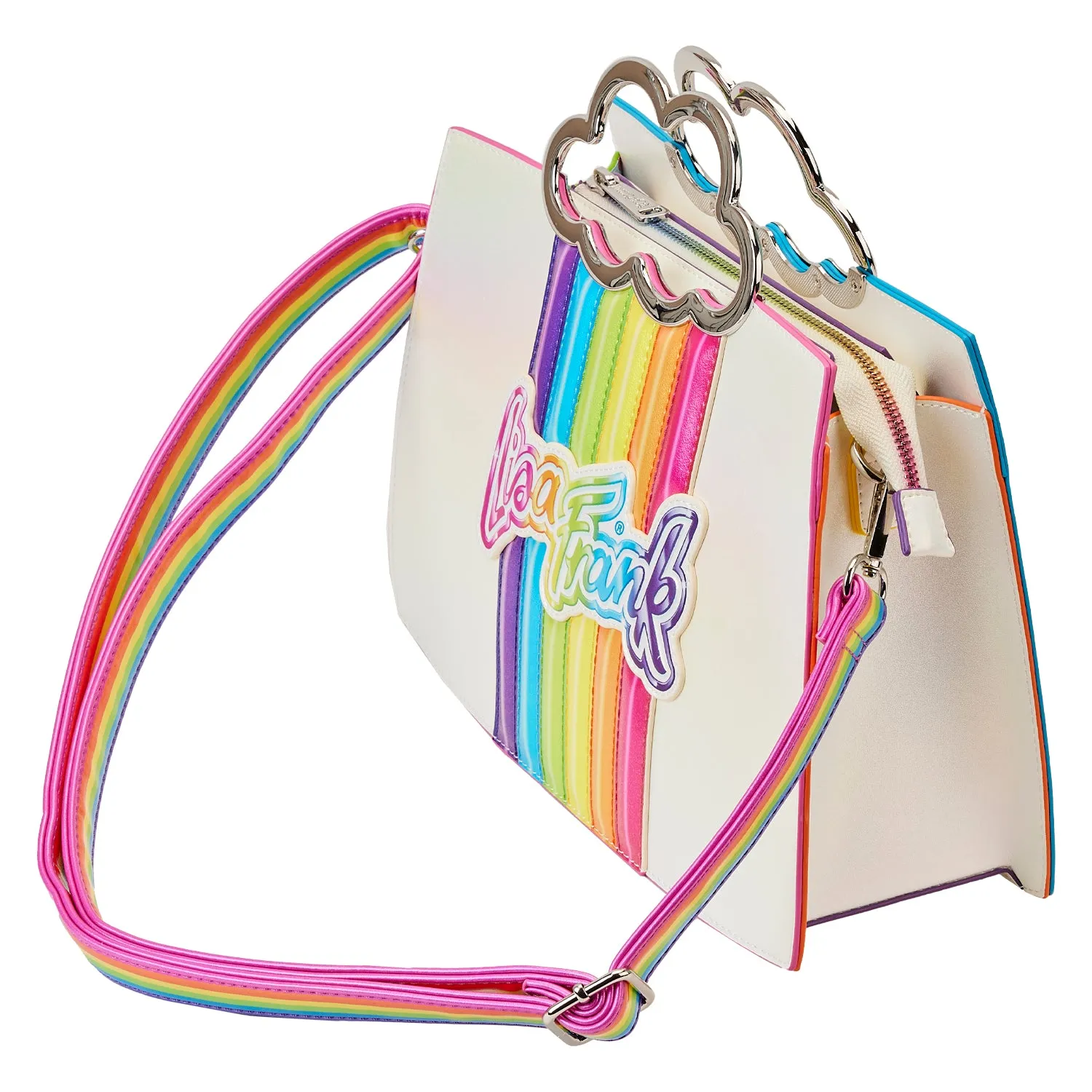 LF Lisa Frank Rainbow Cloud Handle Chain Strap Crossbody Bag