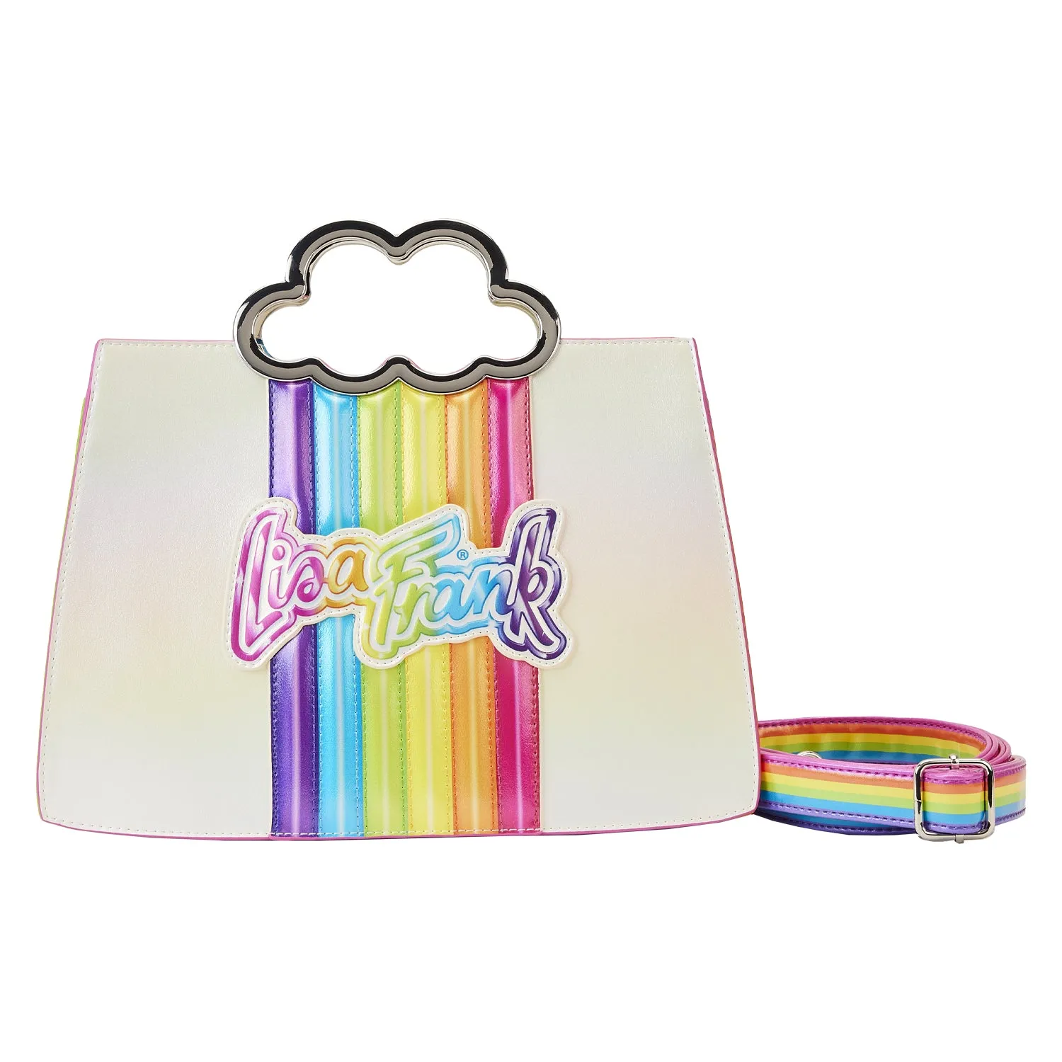 LF Lisa Frank Rainbow Cloud Handle Chain Strap Crossbody Bag