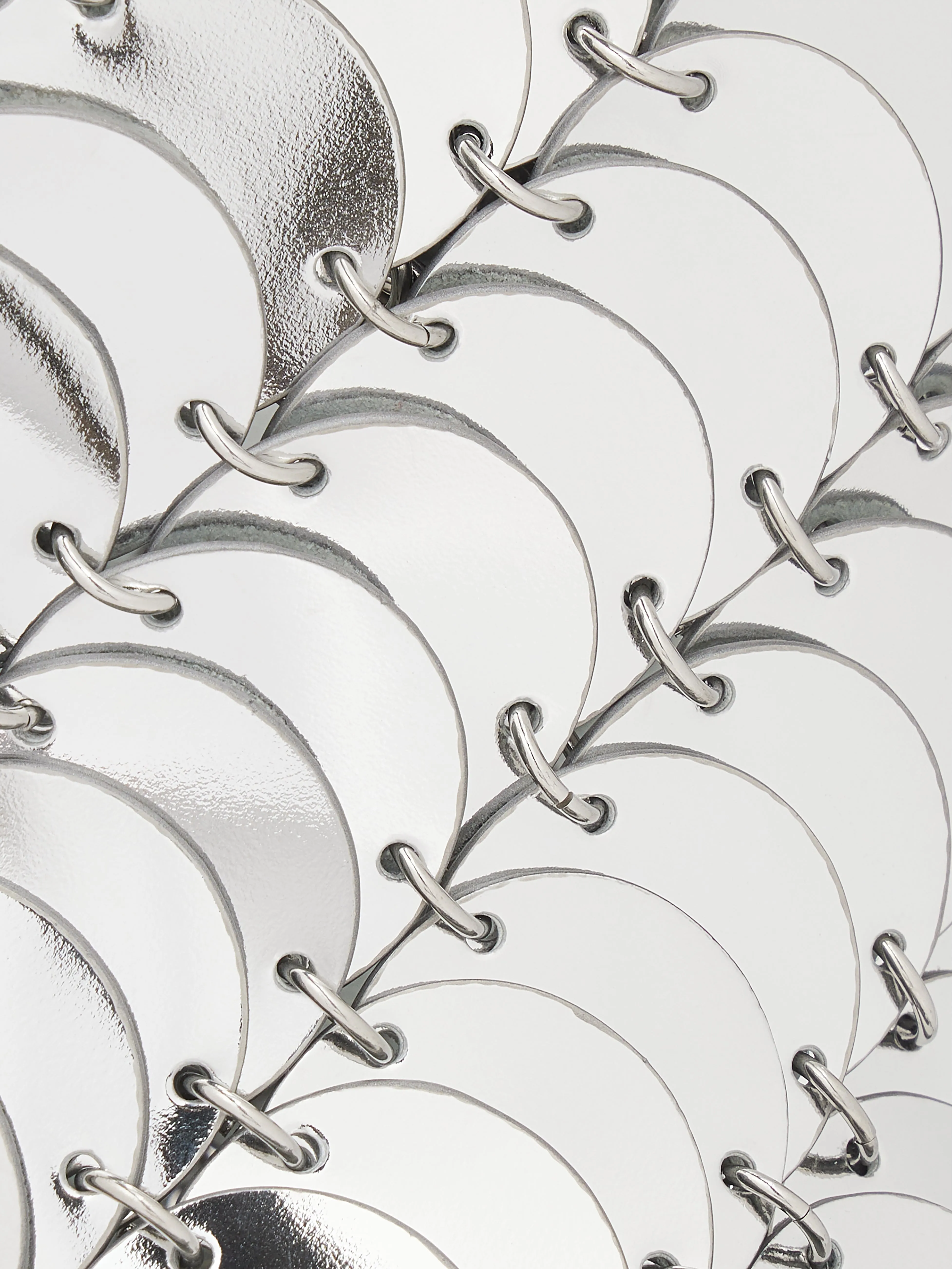 Medium silver BUCKET PACO BAG IN LEATHER