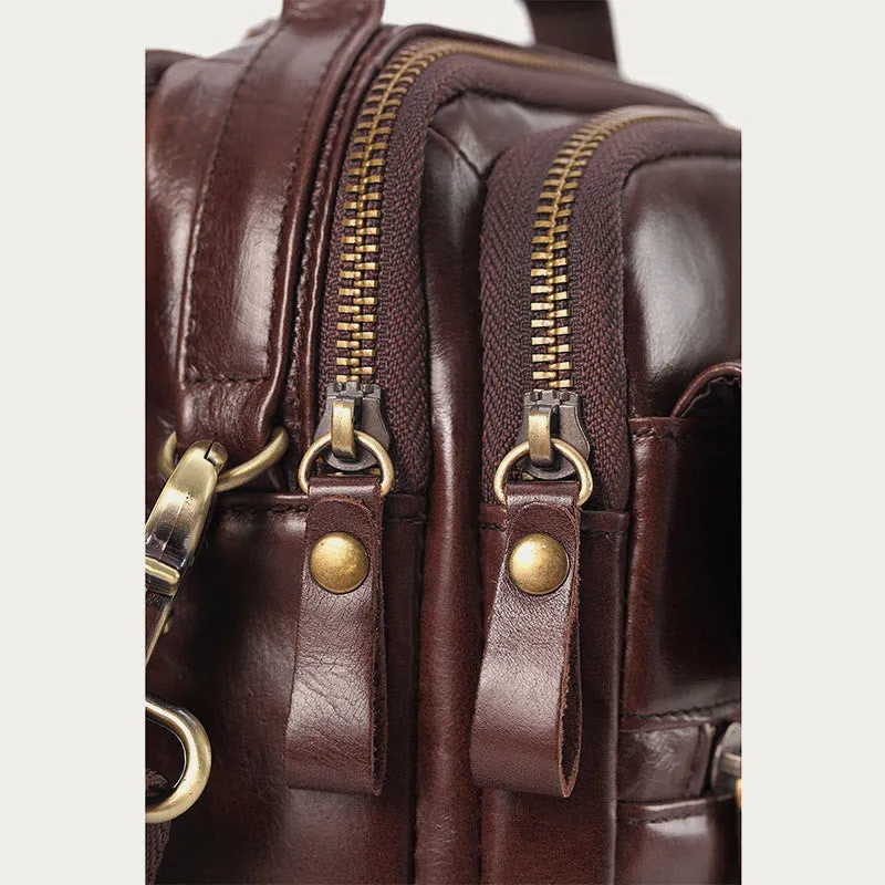Messenger Bag For Men Business Small Portable Leather Crossbody Bag
