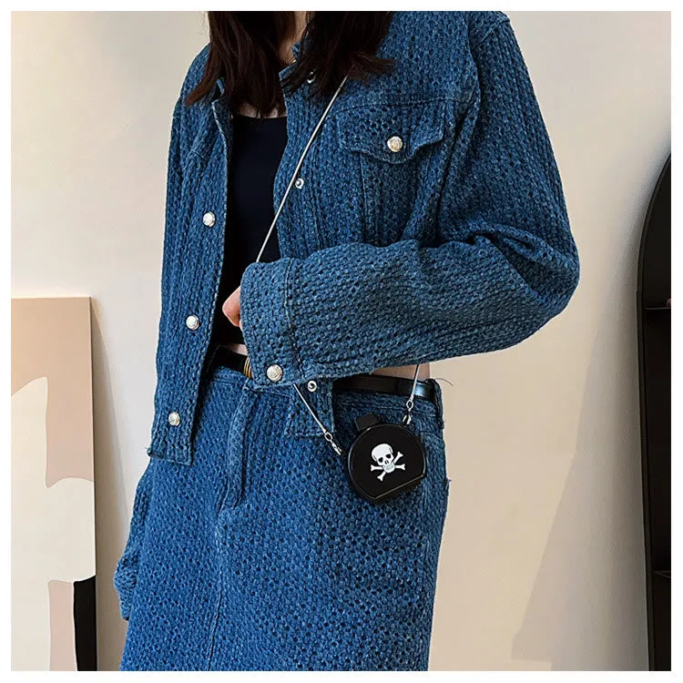 Mini Crossbody Bag For Women With Mirror Funny Cartoon Bag