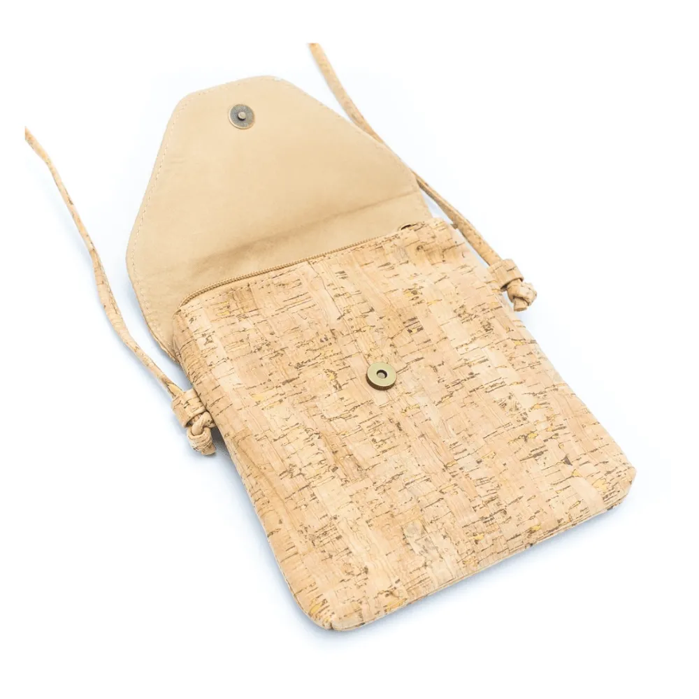 Navy Cork Flap Crossbody Bag