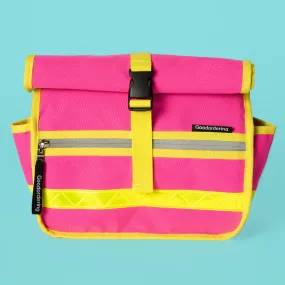 Neon Pink Rolltop Handlebar bag / shoulder bag