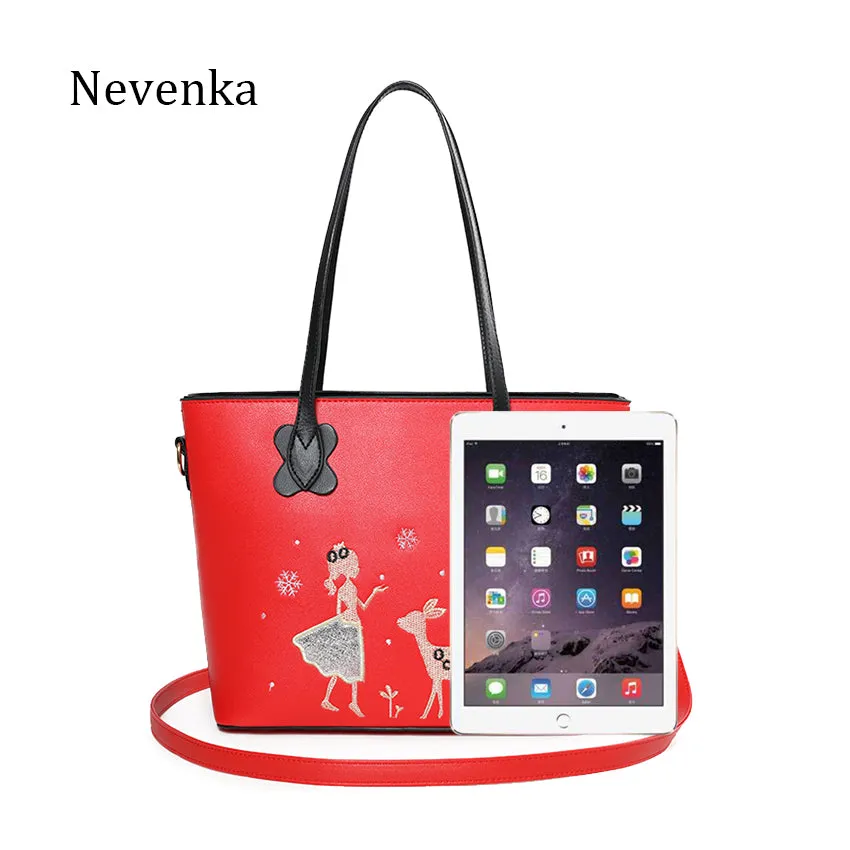 Nevenka Christmas Gift Top-handle Women Bag Crossbody Bag Female Shoulder Strap Ladies Solid Color Tote Messenger Bags Leather