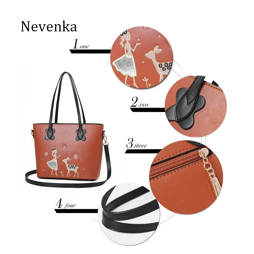 Nevenka Christmas Gift Top-handle Women Bag Crossbody Bag Female Shoulder Strap Ladies Solid Color Tote Messenger Bags Leather