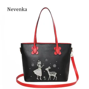 Nevenka Christmas Gift Top-handle Women Bag Crossbody Bag Female Shoulder Strap Ladies Solid Color Tote Messenger Bags Leather