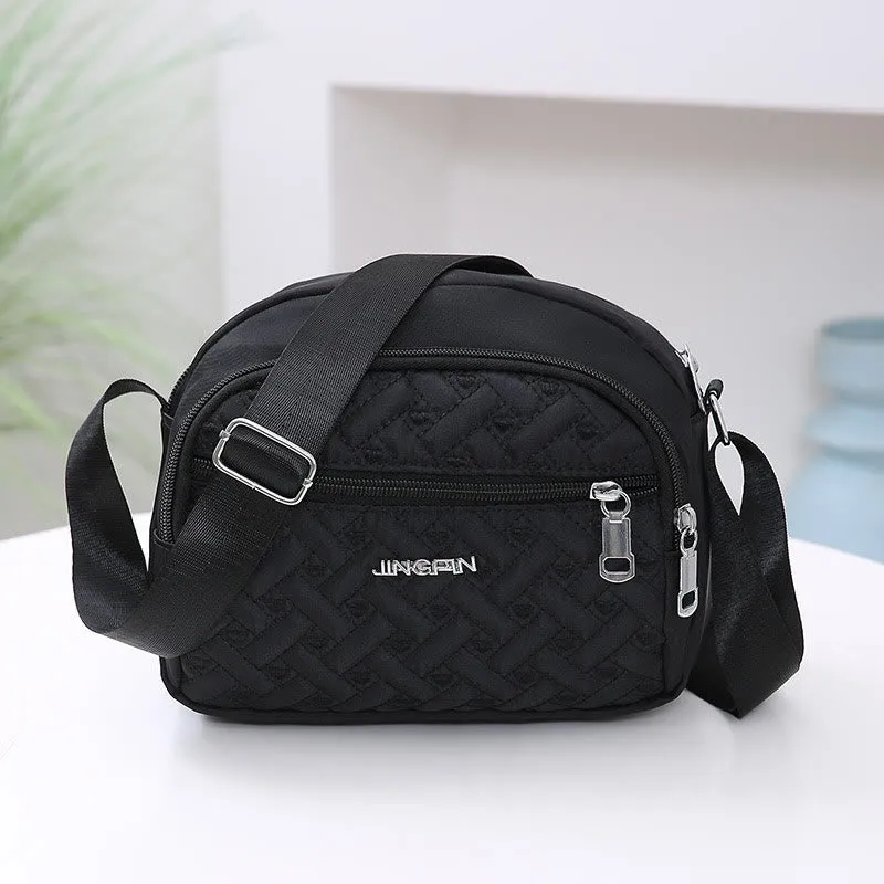 Oxford Lightweight Crossbody Bag Heart Diamond Pattern Soft Purse