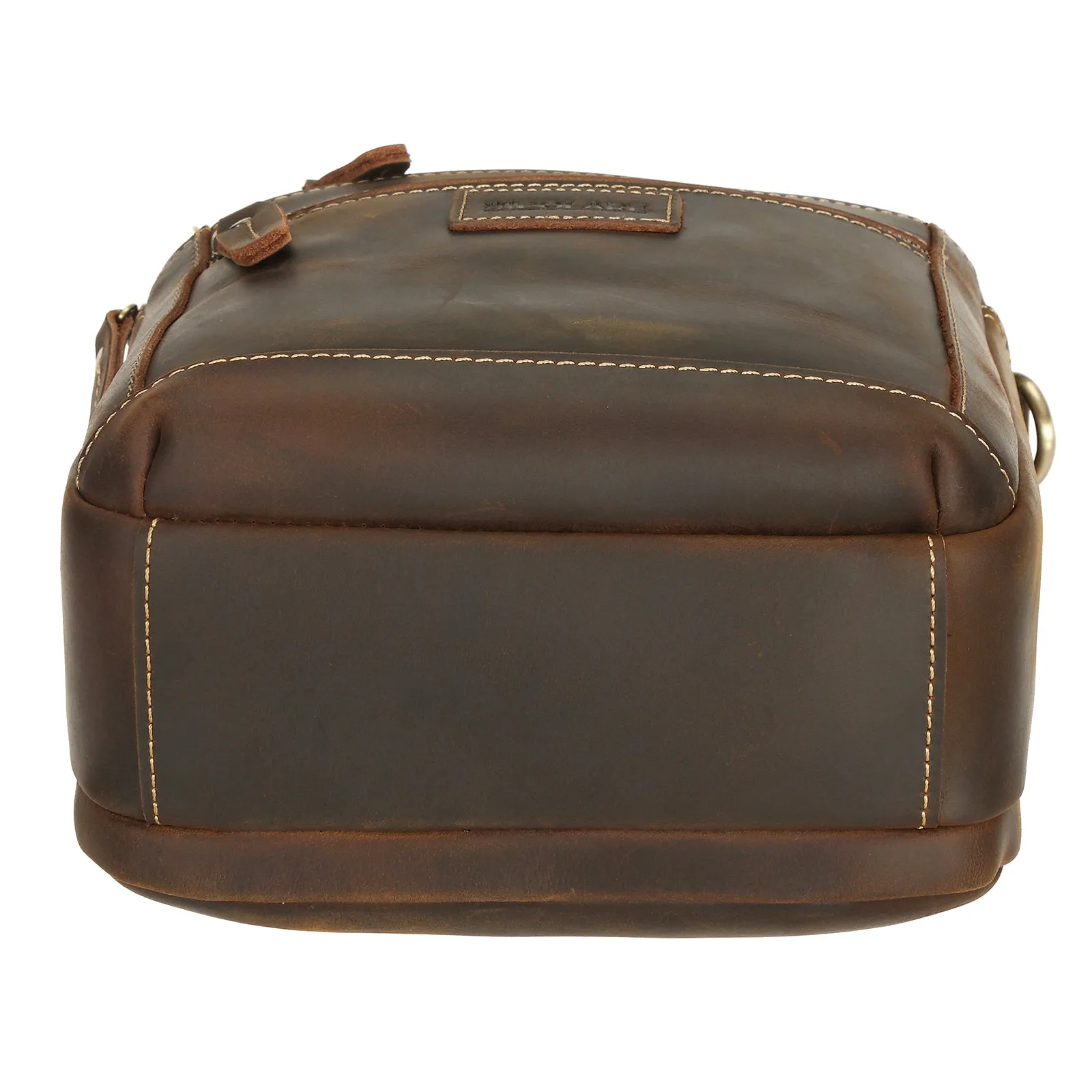 Polare Italian Full Grain Leather Messenger Bag Vintage Chest Shoulder Crossbody Bag Casual Sling Business Handbag for Men
