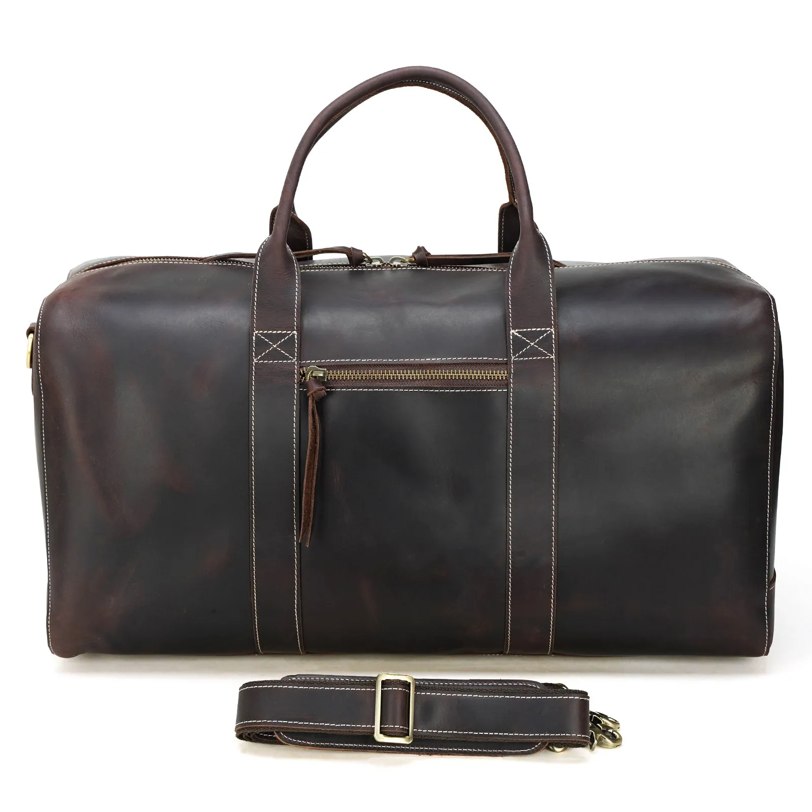 Polare Leather Duffle Weekend Travel Bag For Men With Full Grain Cowhide Leather 23.2'' Duffel Bag