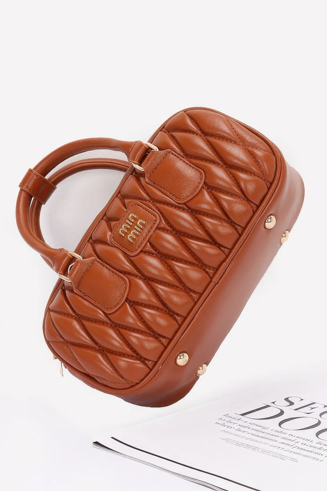 Quilted Faux Leather Handbag