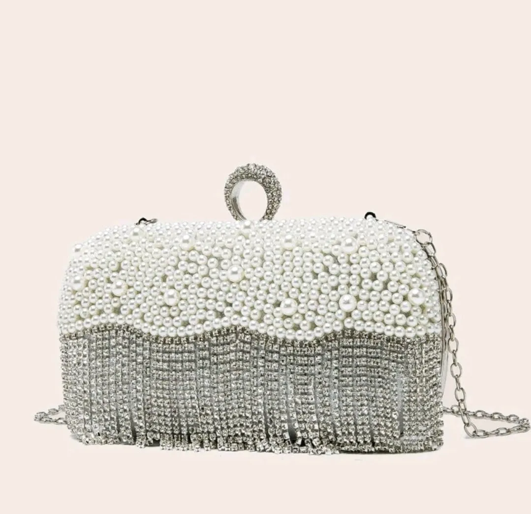 Rhinestone Decor Box Bag.