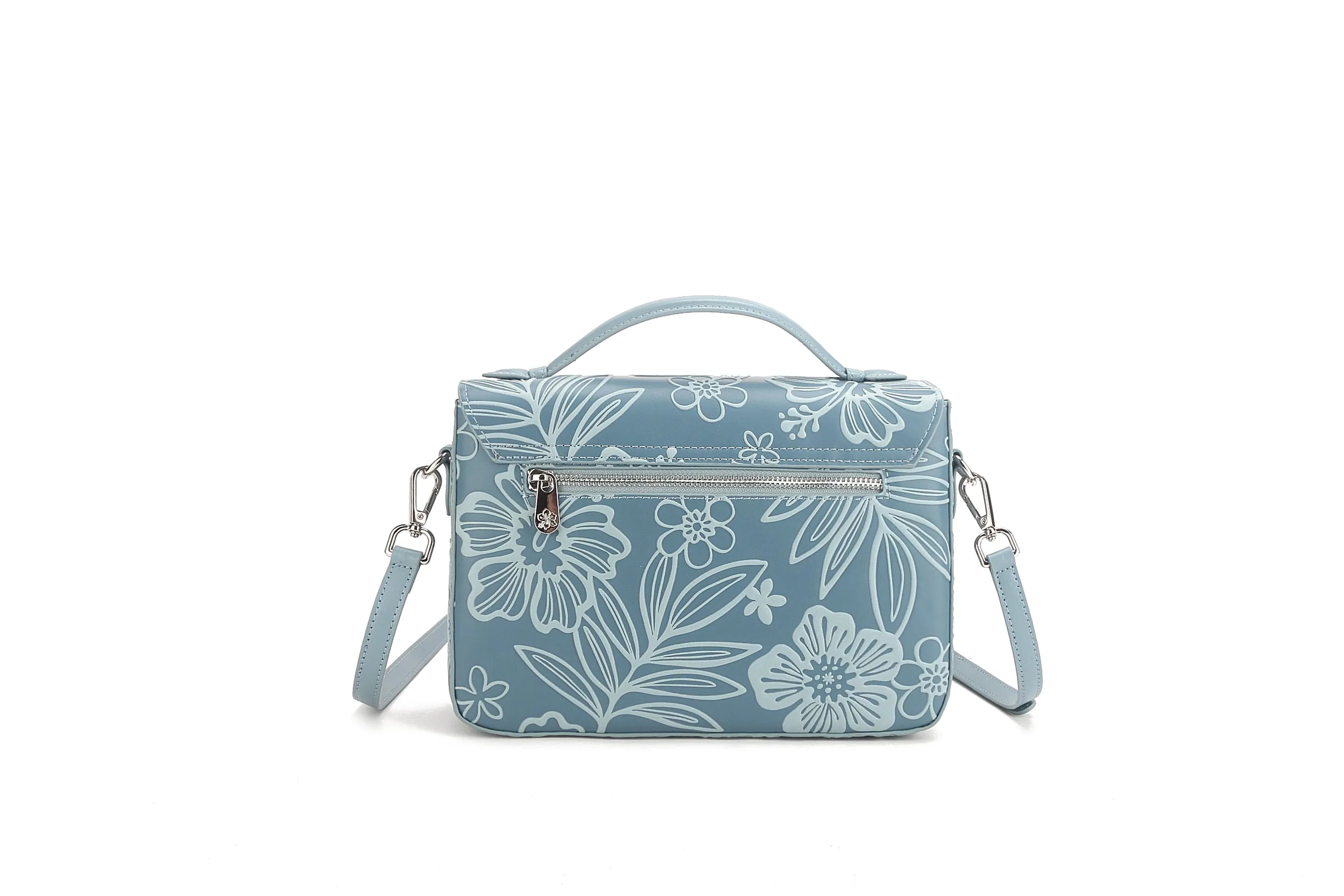 Satchel Alice Cherry Blossom Embossed Blue