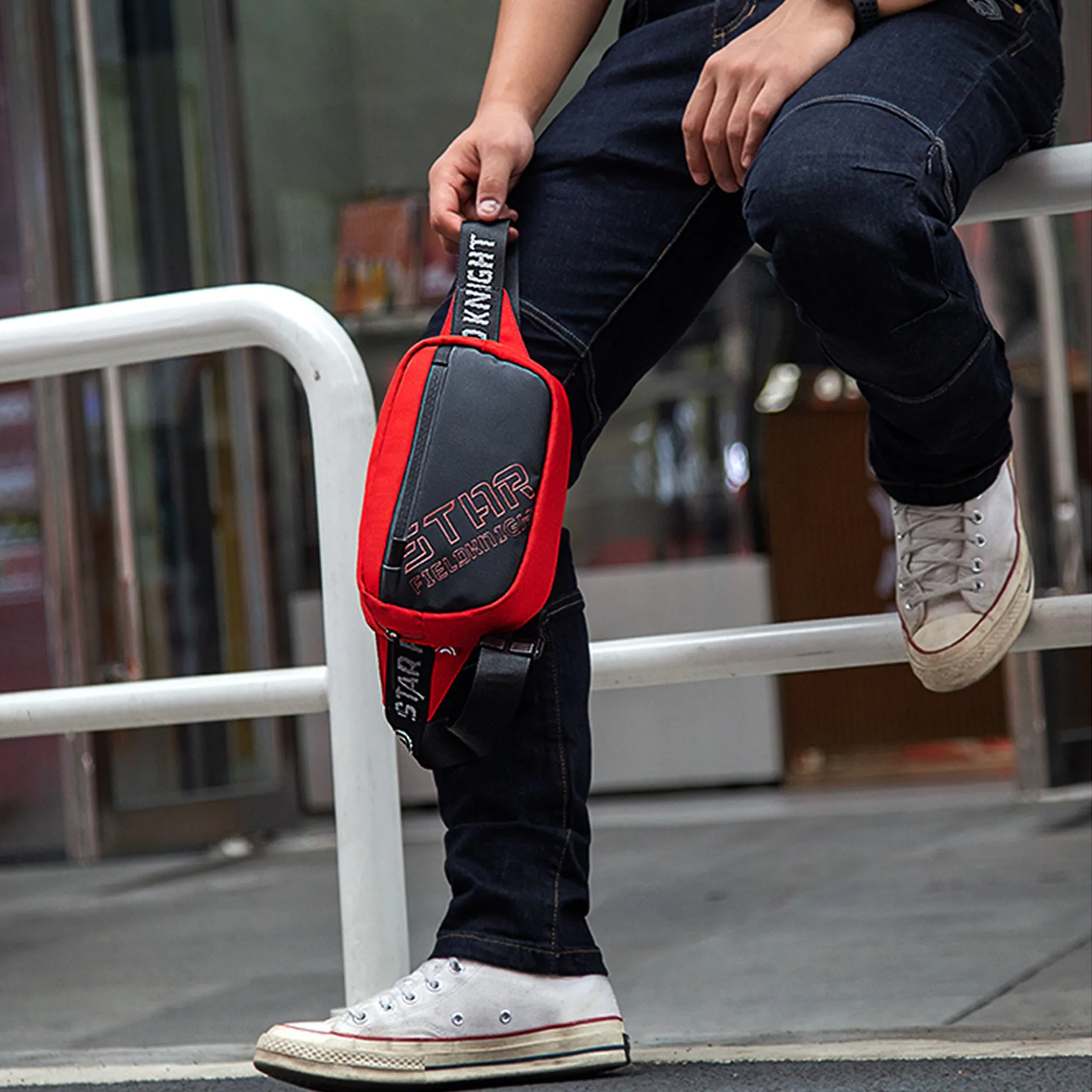 SFK Night Reflective Motorcycle Anti-theft Waist Bag - 708741
