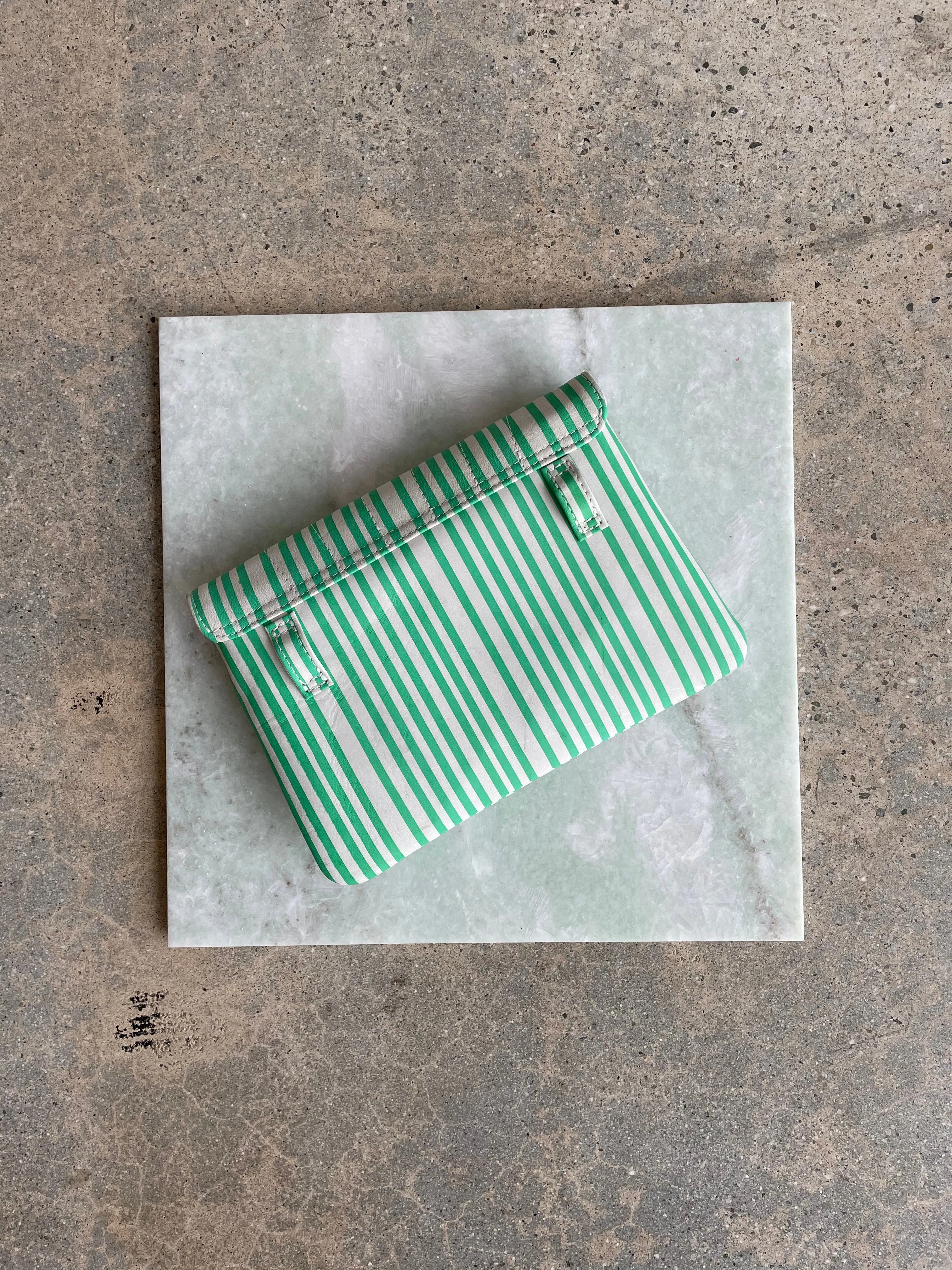 Shell Fanny Pack | Green and White Stripe