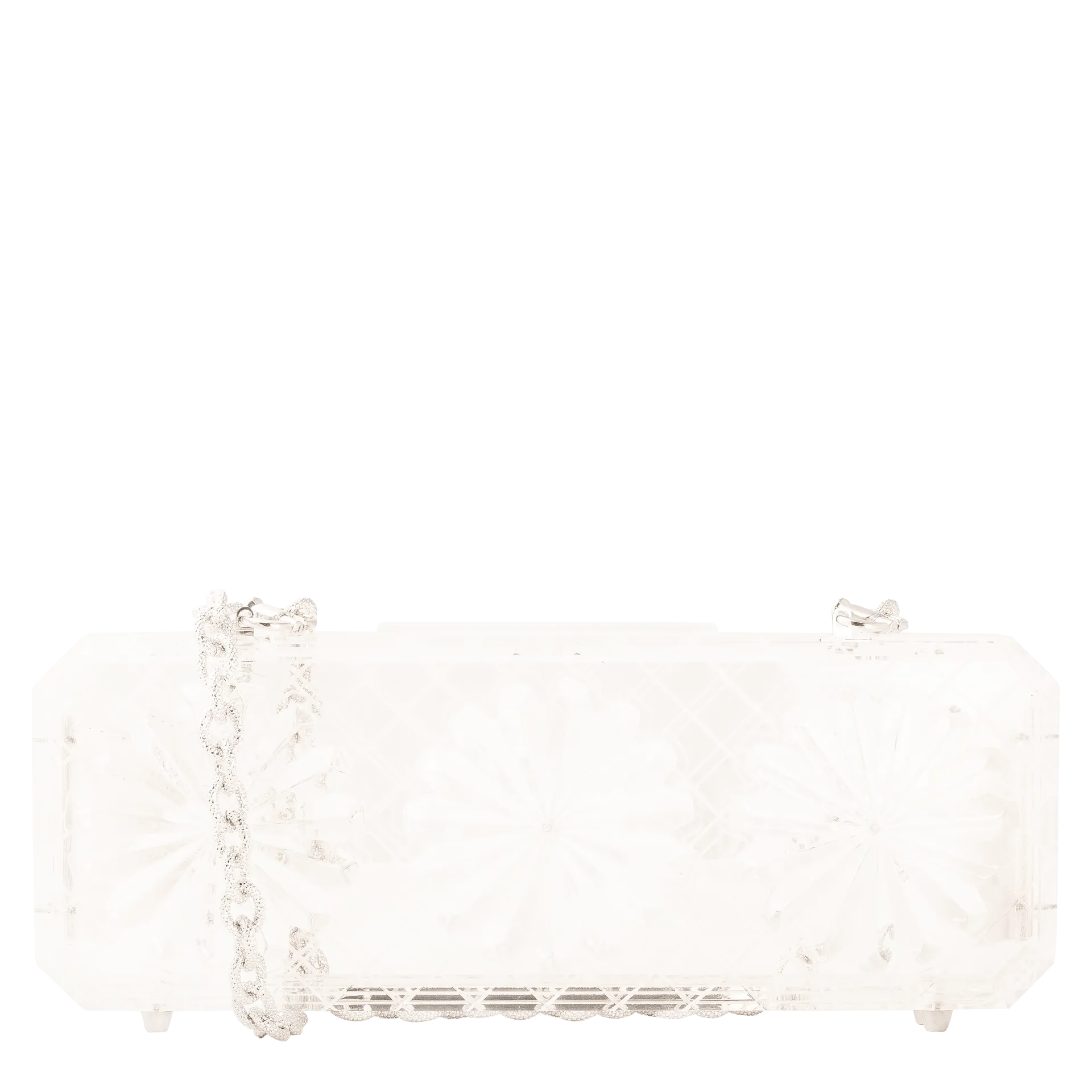 Transparent Crystal Chain Clutch