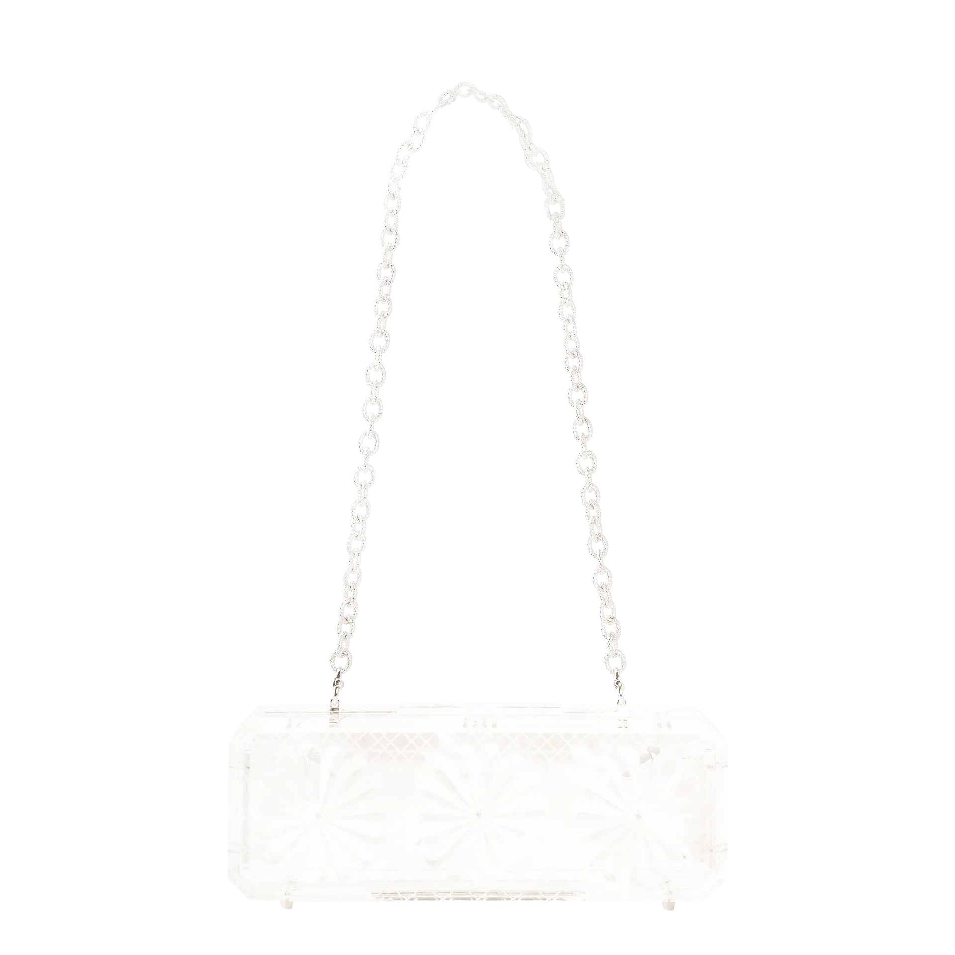 Transparent Crystal Chain Clutch
