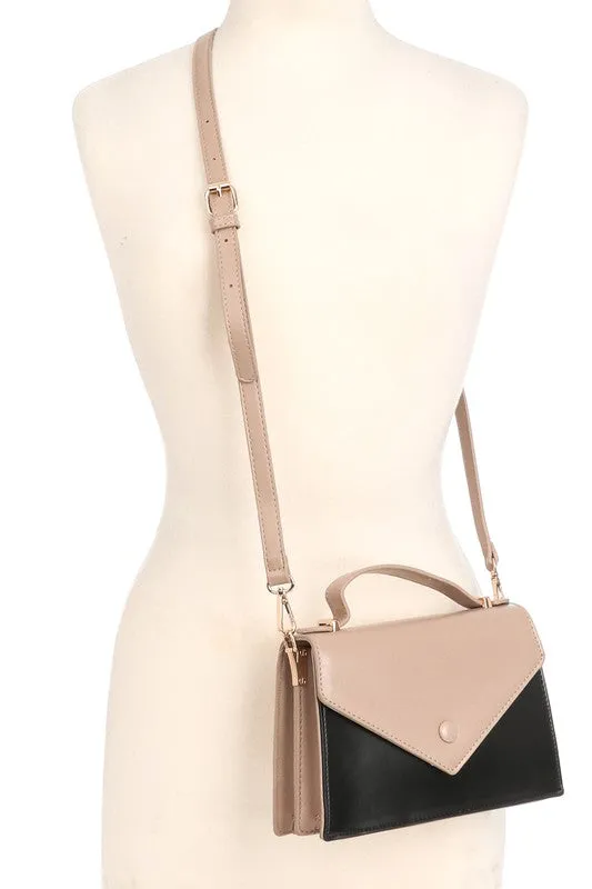 Two Tone Envelope Crossbody Bag