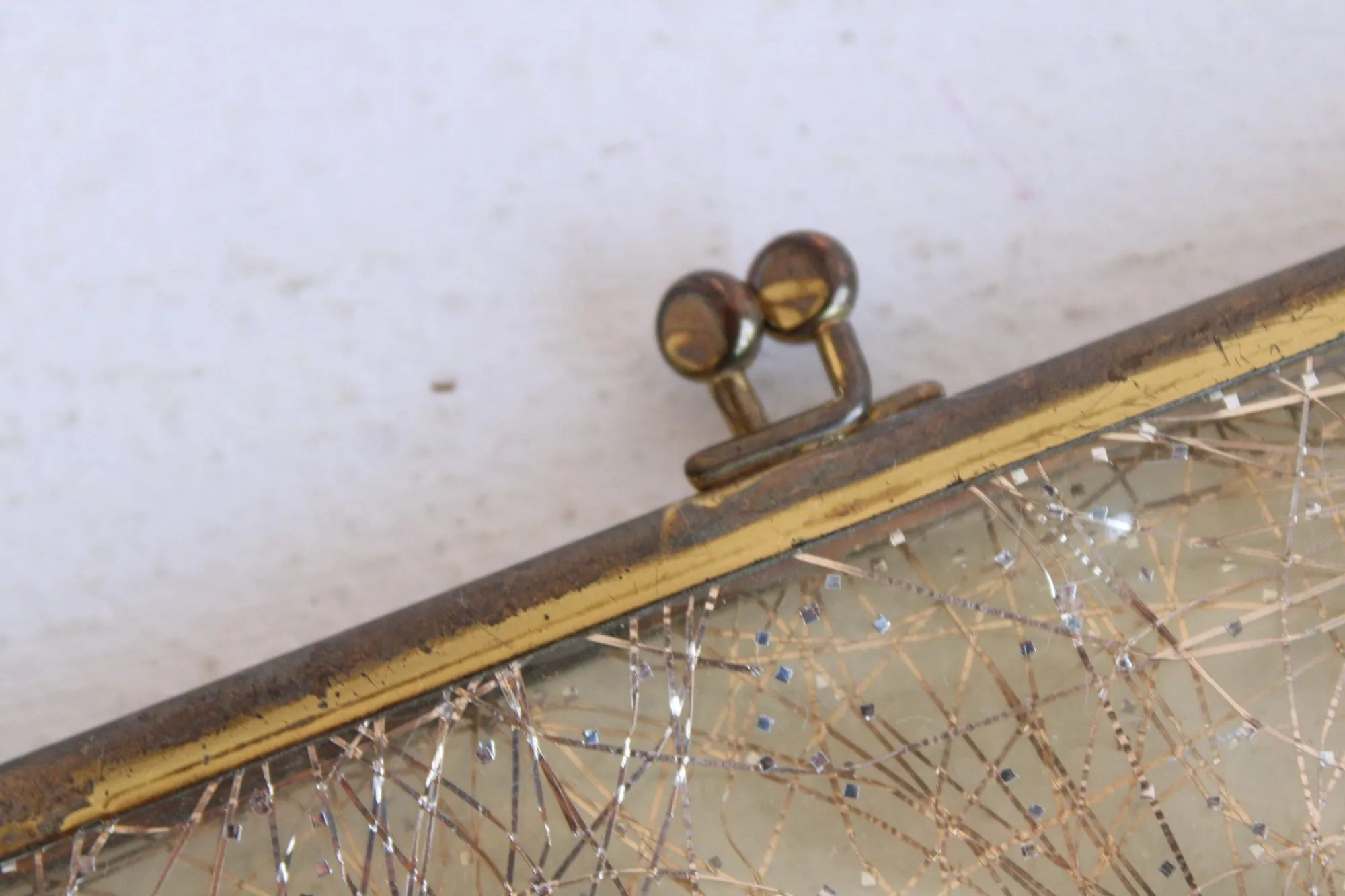 Vintage 1960's Clear Plastic and Gold Bag