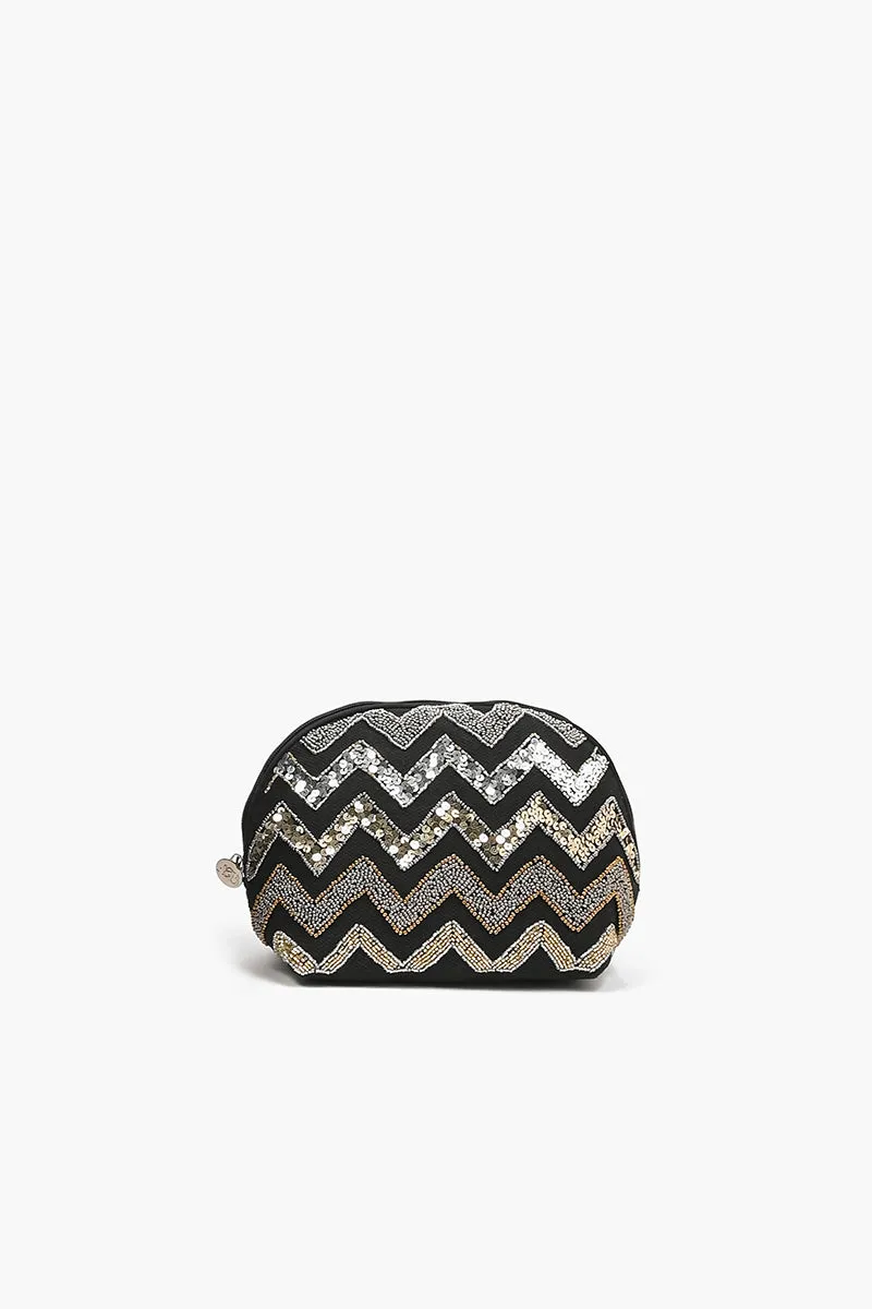 Weekend Travel Bag with Pouch Blk Chevron