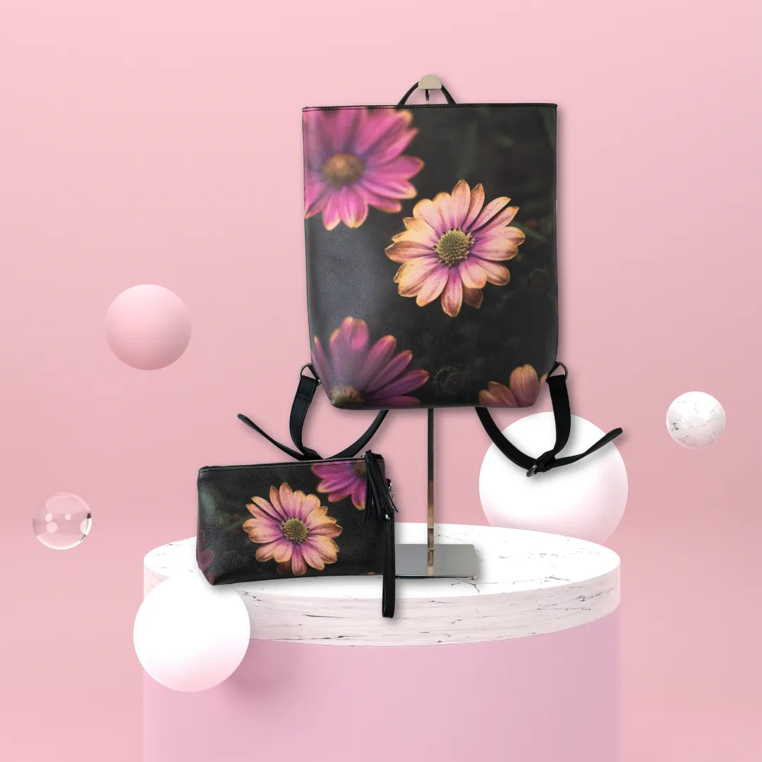 Windflower Vegan Leather Backpack