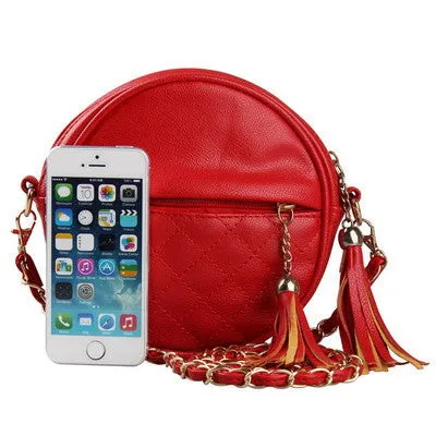 Women handbag fashion women messenger bags vintage shoulder bags mini tassel chain bag pu leather handbags clutch purse