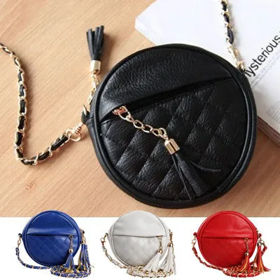 Women handbag fashion women messenger bags vintage shoulder bags mini tassel chain bag pu leather handbags clutch purse