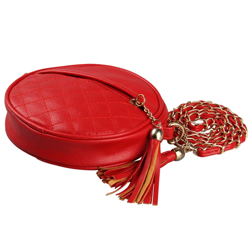 Women handbag fashion women messenger bags vintage shoulder bags mini tassel chain bag pu leather handbags clutch purse