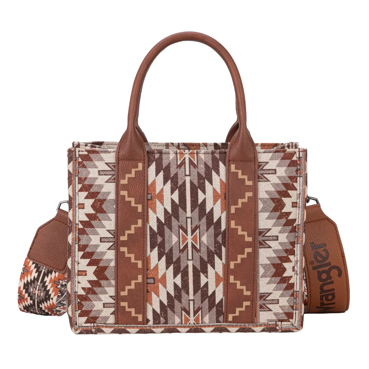 Wrangler Ladies Brown Southwestern Print Tote Crossbody WG2213-8120SBR
