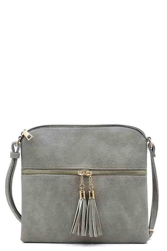 Zip Tassel Crossbody Bag
