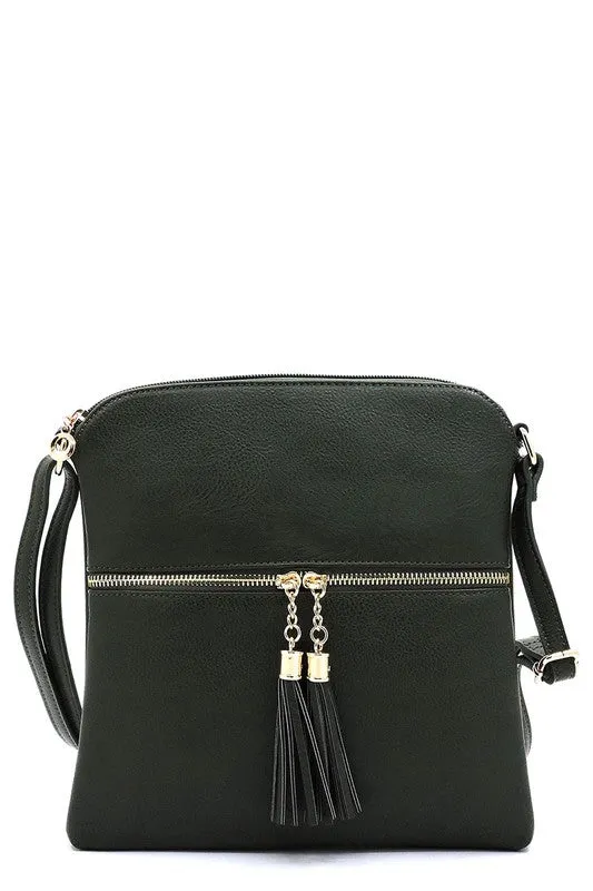 Zip Tassel Crossbody Bag